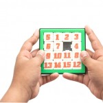 Hand holding Number Slider Puzzle